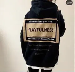 ロゴプリント裏起毛ビックパーカー