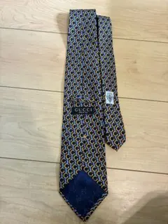 GUCCI グッチ　ネクタイ シルク ネイビーオレンジ