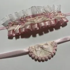 ぬいふく ヘッドドレス スタイ ピンク 白