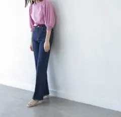 ローリーズファーム　デニムフレアパンツ　86/ブルー