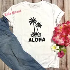 ハワイアンTシャツ♡ヤシの木♡フラダンス AROHAアロハ♡SURF タヒチアン