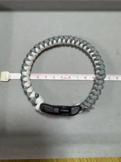 パラコード犬用首輪 グレーとホワイト