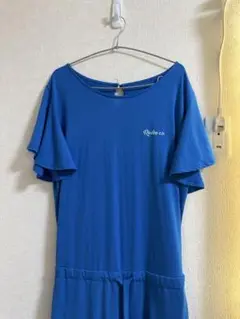 rodeo crown フレアスリーブ オールインワンガウチョパンツ 青
