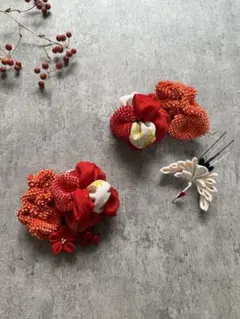 たぬーき様order　七五三髪飾り　日本髪飾り　ヘッドドレス　鶴 　平花　髪飾り たぬーき様order 七五三髪飾り 日本髪飾り ヘッドドレス 鶴 平花 髪