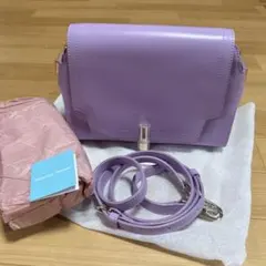 未使用　サマンサタバサ　シャンドリエショルダーバッグ　ラベンダー　ゴールド金具