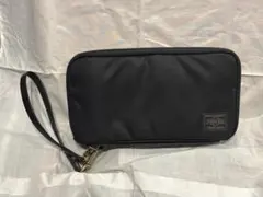 最終値下しましたポータートラベルウォレット黒色ナイロンストラップ付き未使用に近い