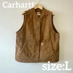 【希少】 Carhartt ブラウン キルティングベスト カーハート L