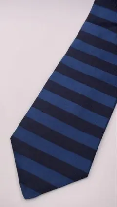 Dunhill ダンヒル ネイビーと青のストライプシルクネクタイ