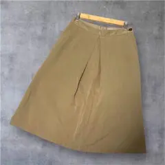 【マーガレットハウエル】リネン コットン フレアスカート Aライン 膝丈《M》