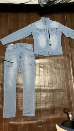 クールブルー ジャケットとパンツセット