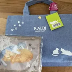 KALDI 猫の日バッグ　トートバッグ&ポーチ