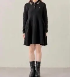 chicoブラック ポロニットワンピース