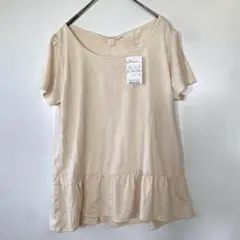 新品タグ付きエニィスィス　ベージュ 半袖 Tシャツ カットソー裾フレアM