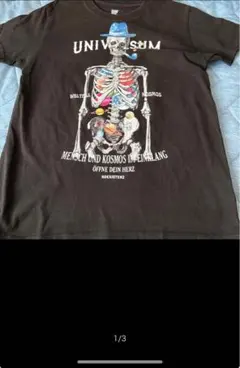 UNIVERSUM 骸骨と宇宙デザイン Tシャツ Sサイズ ブラック