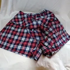 チェック柄ショートパンツ（platte刺繍入り）