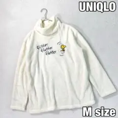 【ユニクロ × Peanuts】ウッドストック刺繍 フリースハイネック 白 M