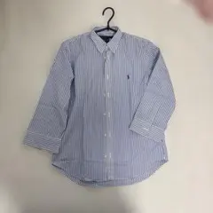 RALPH LAUREN ストライプシャツ 長袖 ブルー×ホワイト