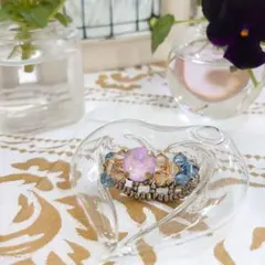 sale☆No.111 ハンドメイド スワロフスキー リング 15号 126