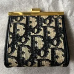 美品 クリスチャンディオール トロッター がま口 コインケース ネイビー