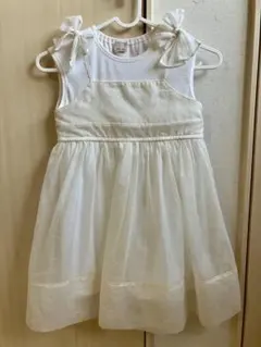 リボン　ドレス　卒園式　110㎝　ホワイト