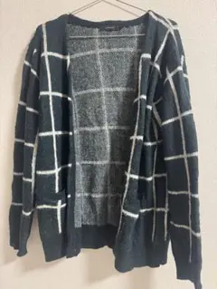 RAGEBLUE チェック柄ニットカーディガン Lサイズ