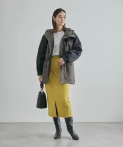 ★ROPE コーデュロイストレッチポケット付きタイトスカート イエロー