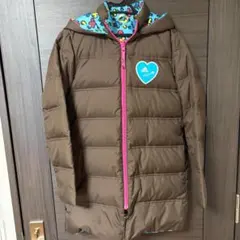 adidas アディダス adigirl リバーシブル ダウンコート ブラウン