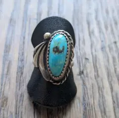 ナバホ族】ヴィンテージターコイズシルバーリング 19号 Sterling 刻印