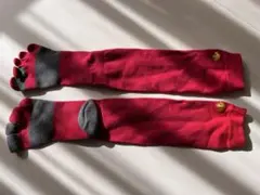 デサント 5本指ソックス 赤 26-29cm 野球