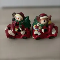 クリスマス インテリア置物2個セット