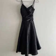 【SCOT CLUB】ブラックドレス 9号 リボン付き 結婚式 二次会