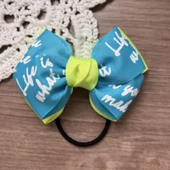 ロゴリボン　チアリボン　ネオンカラー　ヘアゴム