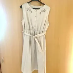 大きいサイズ★ノースリーブ刺繍ワンピース★3L