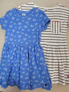 プチバトー 半袖ワンピース 2点セット 5ans110cm