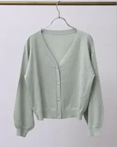 レーヨンポリアイレット総柄VネックCD