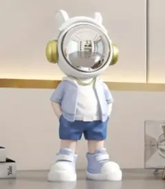 宇宙飛行士フィギュア レジン製 アストロボーイ 新品未使用　シルバー 鏡面仕上げ