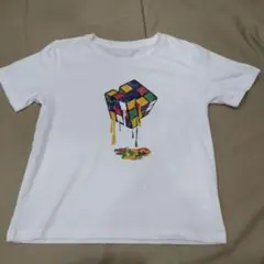 ルービックキューブ柄　プリント　子供　キッズ　Tシャツ　8歳サイズ