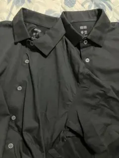 ユニクロ エアリズムフルオープンポロシャツ（半袖）2枚セット S 黒