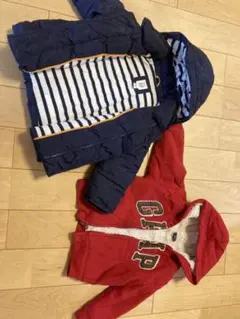 ベビーGAP 紺ダウン　18〜24 months  赤パーカー　セット