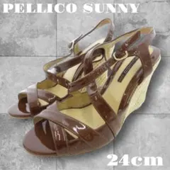 未使用級 PELLICO SUNNY サンダル ストラップ ウェッジソール 24