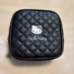 【新品未使用】ハローキティキルティング　スクエアキルトポーチ　ブラック　アベイル