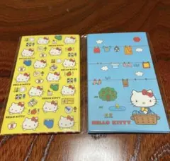 ハローキティ ポチ袋 2つセット イエロー ブルー レトロ 新品 未使用未開封