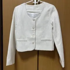 NUGU クロップドスクエアツイードジャケット