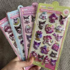 マイメロ クロミ　シナモン　ぷっくりシール オーロラシール　4枚