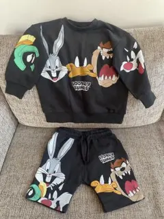 【未着用】NEXT ネクスト ルーニーテューンズ 裏起毛 セットアップ