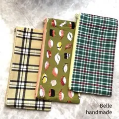 【セール】6. ファスナーポーチ　ハンドメイド　マルチポーチ　３個セット