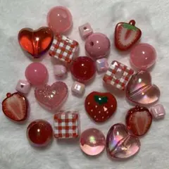 デザインビーズアソートセット (いちご・ハート)
