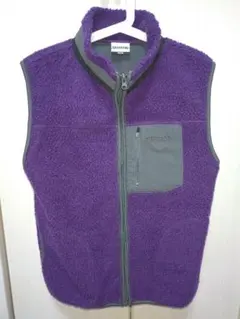 OUTDOORパープル ボアフリース ベスト ジップアップ