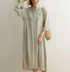 アーバンリサーチ ドアーズ スタンドカラー ロング シャツ ワンピース 羽織