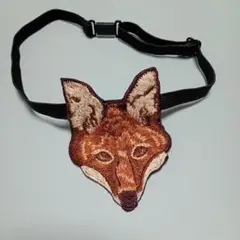 【匿名配送】個性的　刺繍　ネクタイ　きつね　キツネ　狐　タイ　ヴィンテージ風